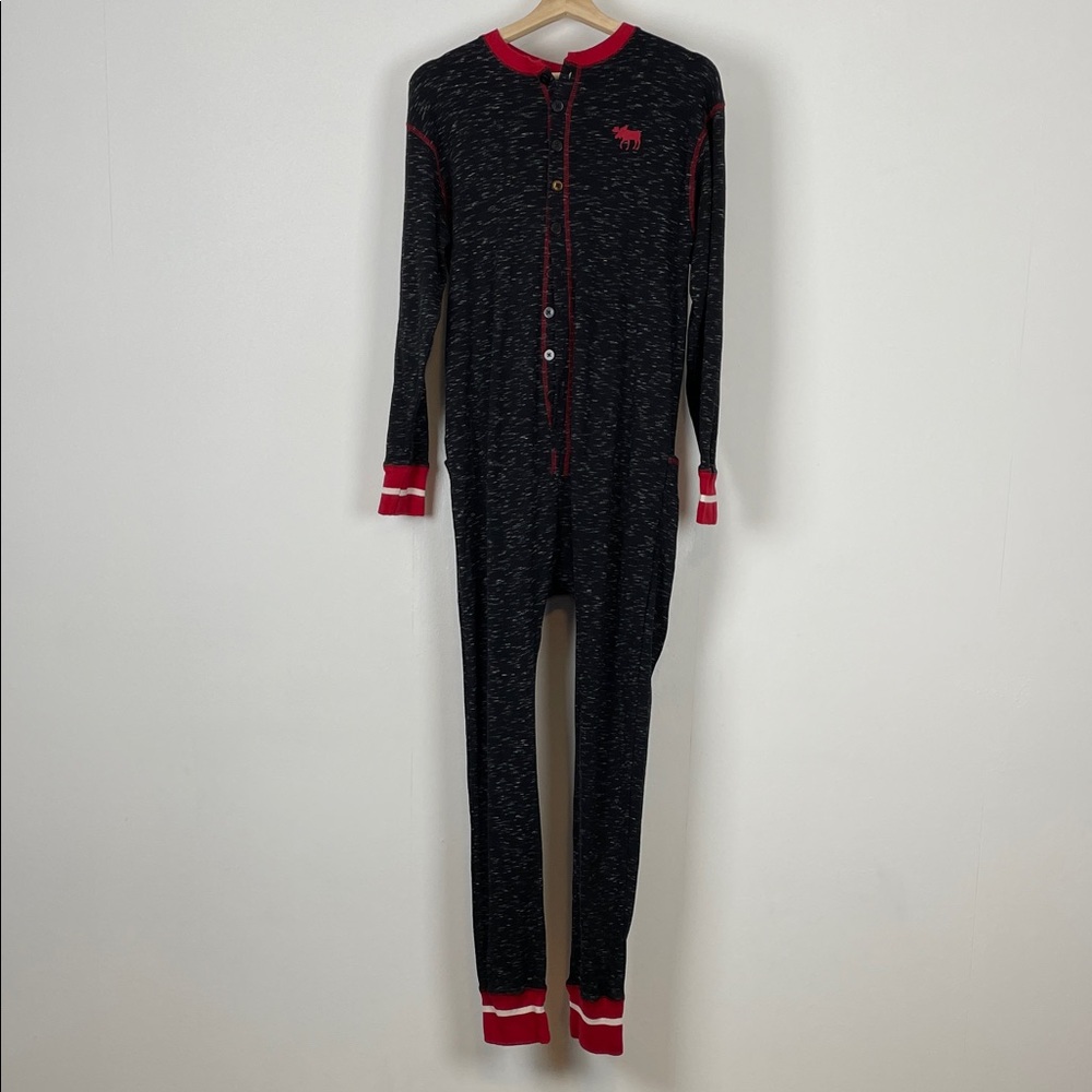 Lazy One Flap Jacks Moose Caboose One-Piece Button-Down Men's M Long Pajama